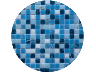 WPM-G26 Small Square Blue Glass Mosaic Backsplash