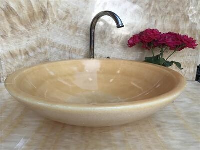 WPB0108 Yellow Onyx Wash Basin For Bathroom Countertop Basin