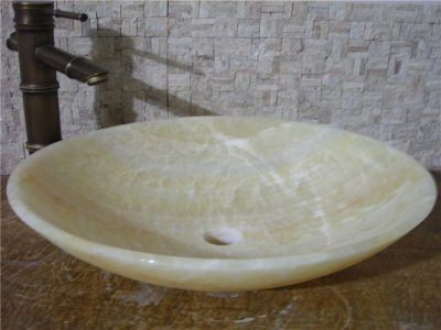 WPB0113 Crystal Onyx Round Shape Wash Hand Basin Stone Sinks