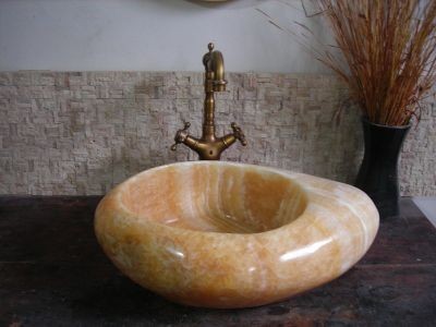 WPB0120 Customized DIY Vessel Sink Countertop Yellow Onyx Wash Basin