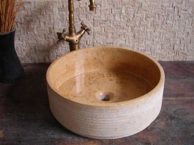 WPB0132 Orange Onyx Natural Stone Basin Round Vessel Sink