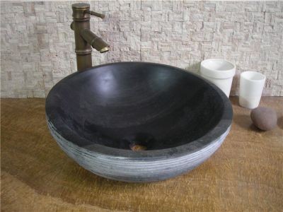 WPB0152 Granite Top Surface Wash Basin Black Stone Basins