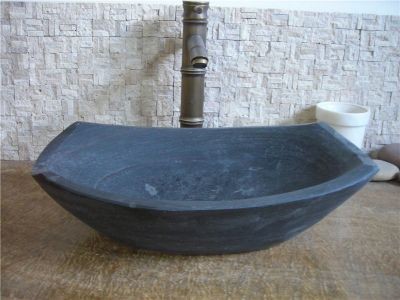 WPB0151 Black Granite Stone Basin On Bathroom Vanity Design