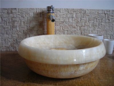 WPB0158 Small Bathroom Basin White Onyx Basins Natural