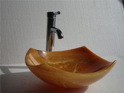 WPB0163 Stone Vessel Basin Luxurious Brown Onyx Basins