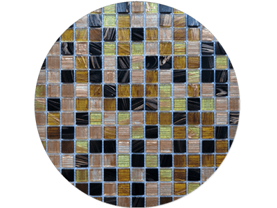 WPM-G54 Brown Mosaic Glass Tile Backsplash