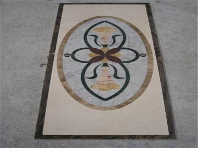 WP-WJ8 Modern Style White Beige Brown Marble Medallion Marble Inlay Tile