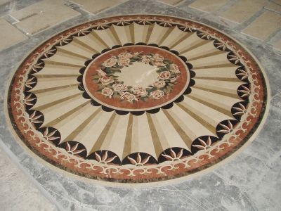 WP-WJ12 Classic Round Natural Marble Stone Tile Medallions Inlay Flooring