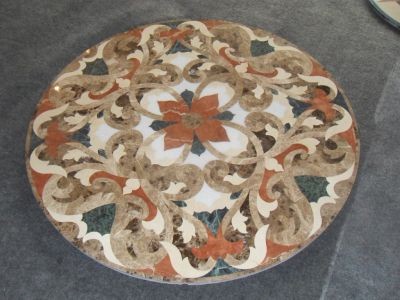 WP-WJ14 Flower Design Stone Carpet Floor Marble Medallion For Home Decor