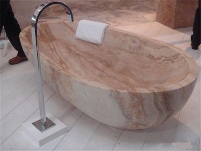 WPBT004 China Manufacturer Direct Natural Stone Beige Marble Bathroom Bathtub