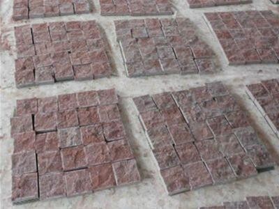 WP-MBP020 Road Construction Outdoor Stone Paving Tiles Red Porphyry Cobblestone