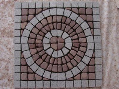 WP-MBP042 Natural Red Porphyry G601 Granite Mosaic Pattern Tile Outdoor Paving