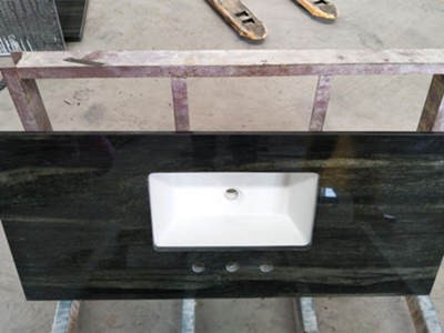 Green Galaxy Granite Marble Solid Surface Stone Bathroom Countertops with Built