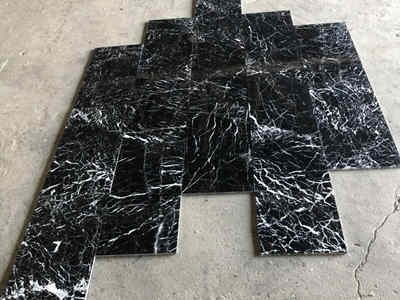 Natural Black Marquina Marble Statuario Nero Marble Tiles Slabs Black Marble Flo