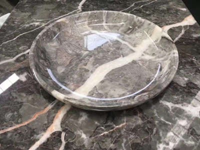 WPB167 Carso Grey Marble Round Wash Basins Luxury Basin