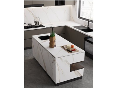 Calacatta Gold Matte Sintered Stone Porcelain Kitchen Countertop CabinetWPSNT009