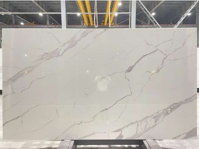 WPYH1003 White Crystallized Stone Man-made Calacatta Slabs