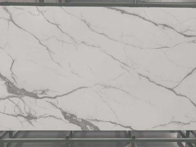 WPYH1035 White Cladding Stone Nano Glass Artificial Marble Tile