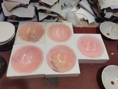 WPB279 Medium Quality Affordable Luxury Pink Onyx Small Round Wash Basins