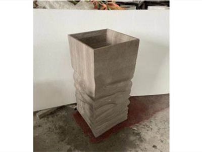 WP-PDS11 Special Shape Wooden White Marble Square Pedestal Sink