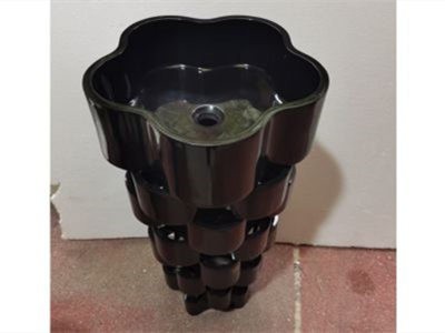 WP-PDS17 Black Marble Pedestal Sink Flower Shape Design Sink