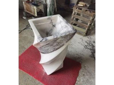 WP-PDS25 Small Bathroom Sink And Pedestal Interlock Design With New Style