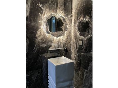 WP-PDS29 White Marble Square Freestanding Sink Bathroom Wall