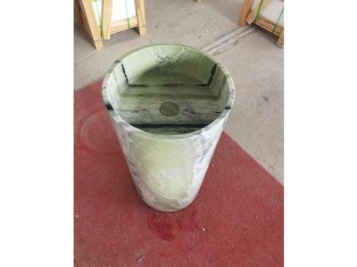 WP-PDS40 Panda Green Marble Round Basin Pedestal Unique