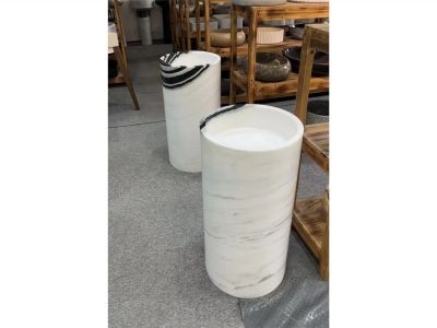 WP-PDS77 Panda White Marble Basin Pedestals For Sale