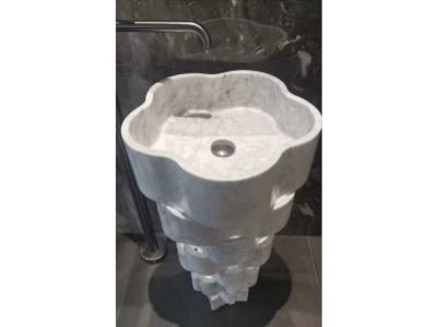 WP-PDS83 Bianco Carrara White Pedestal Sink Bathroom