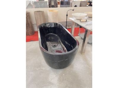 WPBT012 Luxury Modern Freestanding Marquina Black Marble Bathroom Shower Bathtub