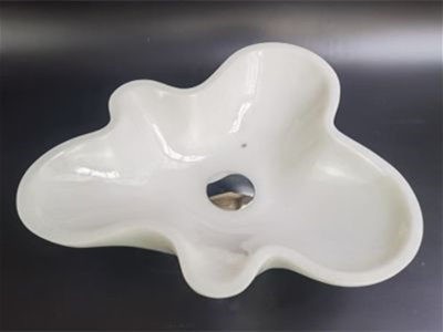 WPB194 Thasson Crystal White Marble Unique Shape Wash Basin Stone Made