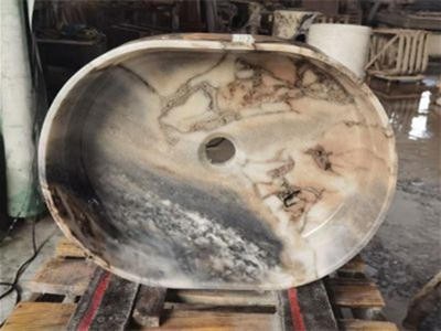 WPB201 New Marble Made Oval Shape Stone Basin For Countertops