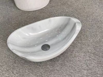 WPB208 Hot Sale Ovan Triangle Dolomite Marble Basin White Sinks