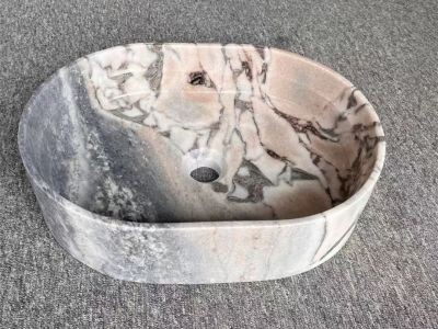 WPB218 High Quality Forest Exotic Marble Stone Basin Ovan Round Sinks On Vanity