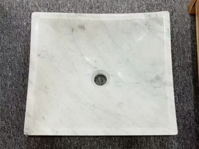 WPB225 Square Shape Oriental White Marble Wash Basins Manufacturer