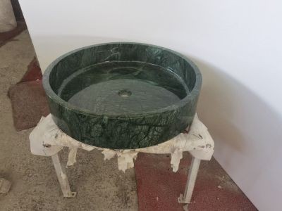 WPB243 Light Luxurious Indian Green Bigger Round Wash Stone Basins