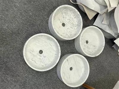 WPB247 Bulk Price White Marble And Round Shapes Stone Basins For Hotel Bathroom